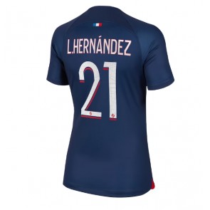 Maillot de foot Paris Saint-Germain Lucas Hernandez #21 Domicile Femmes 2023-24 Manches Courte
